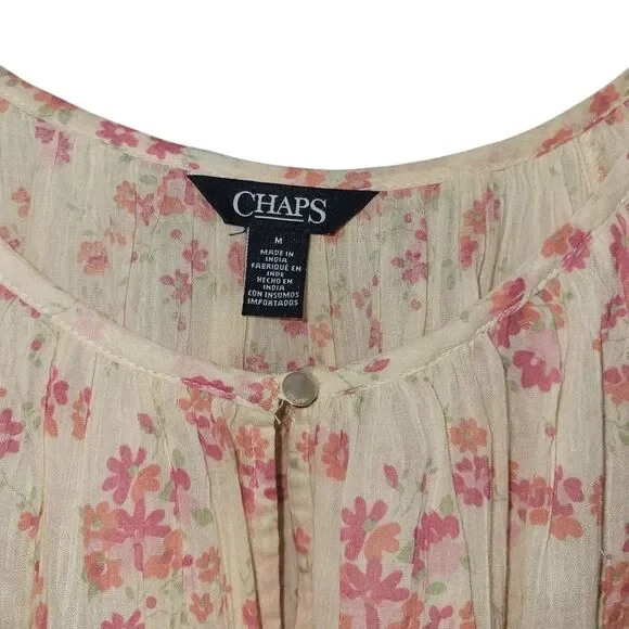 Chaps  Floral Blouse with Bell Sleeves - Picture 2 of 4
